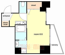グルーブ神戸元町アリア 10階1Kの間取り