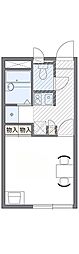 レオパレスイトウ 1Kの間取図画像