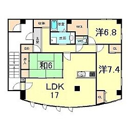 ヒルズコート駅前ビル 3F 3階3LDKの間取り
