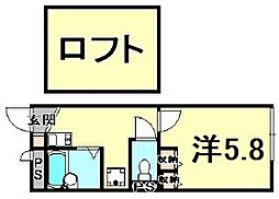 レオパレスパッシィオーネ 1Kの間取図画像