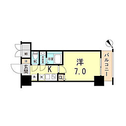 ＣＲＥＳＴ　ＴＡＰＰ　神戸湊町　ＮＯＩＲ 6階1Kの間取り