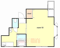 セゼーレ戸崎 1DKの間取図画像