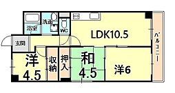 ロワール甲子園 3LDKの間取図画像