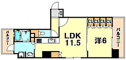 リーガル神戸三宮山手 1LDKの間取図画像