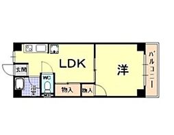 貴和芦屋ハウス 1LDKの間取図画像