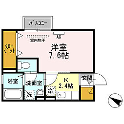 ホーミー六甲 1Kの間取図画像