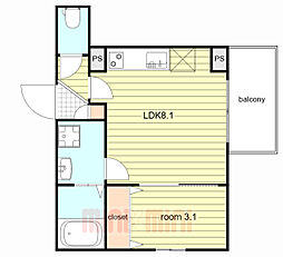 間取図画像 1LDK