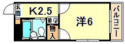 プチハウス天神町 1Kの間取図画像