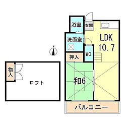 アウルズ塚本 1LDKの間取図画像