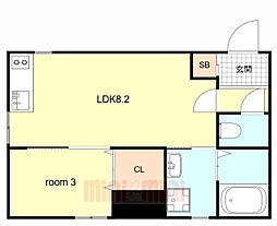 Leggero武庫川 1LDKの間取図画像