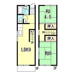レジデンス王塚 2DKの間取図画像