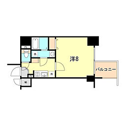ファステート神戸ティアモ 1Kの間取図画像
