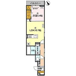 ル トレフル 1LDKの間取図画像