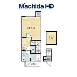 あんしん+熊野町 1Kの間取図画像
