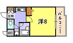ラナップスクエア三宮プライム 1Kの間取図画像