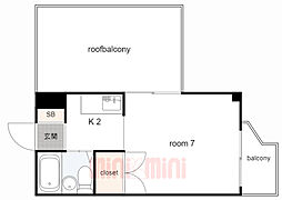 nTB-2 1Kの間取図画像