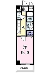 カーサイリーデ 1Kの間取図画像