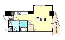 ラ・ウェゾン中道 ワンルームの間取図画像
