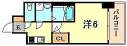 エスリードレジデンス神戸兵庫駅前 1Kの間取図画像