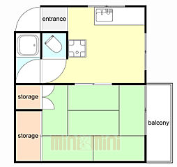 三宝マンション ワンルームの間取図画像
