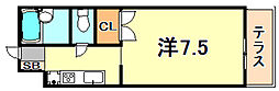 エスポワール須磨 1Kの間取図画像