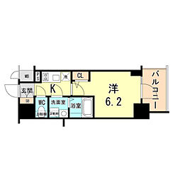 エスリードザ・ランドマーク神戸 1Kの間取図画像