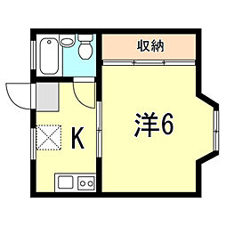 サニーハイツ 1Kの間取図画像
