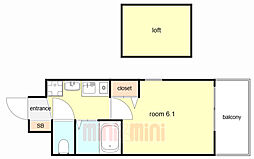 エステムコート三宮EASTポルトマーレ 1Kの間取図画像