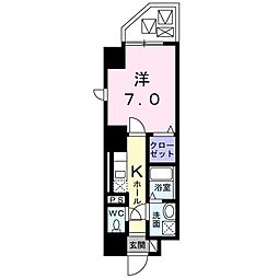 アシストみなと元町 1Kの間取図画像