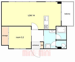 山手コーポ 2LDKの間取図画像