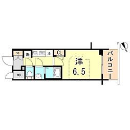 プレサンスTHE神戸 1Kの間取図画像