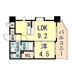 サンライト割塚 1LDKの間取図画像