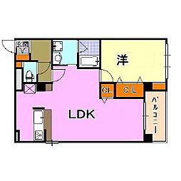 ワコーレアルテ上筒井 1LDKの間取図画像
