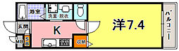 パラッツオ春日野 1Kの間取図画像