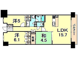 パークホームズ神戸ザレジデンス 3LDKの間取図画像