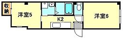 品川東出マンション 2Kの間取図画像