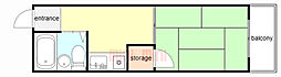 ヤングハイツ 1DKの間取図画像