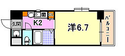 エステムコート神戸ハーバーランド前2 1Kの間取図画像