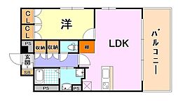 アルファレガロKOBEWEST 1LDKの間取図画像