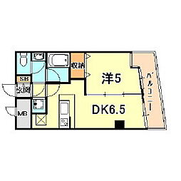 アドモリモト元町通 1DKの間取図画像