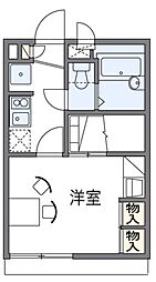 レオパレスM.Tree3 1Kの間取図画像
