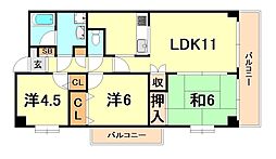 ラポール須磨 3LDKの間取図画像