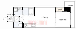 LIVIAZKOBELaMer 1LDKの間取図画像