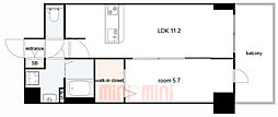 プレサンス神戸セレスティア 1LDKの間取図画像