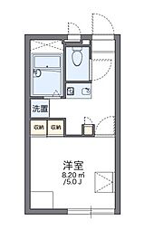 レオパレス平野 1Kの間取図画像