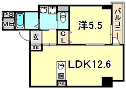 Fujigarden神楽 1LDKの間取図画像