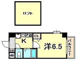 エステムコート神戸県庁前3フィエルテ 1Kの間取図画像