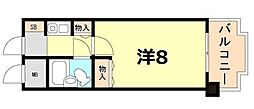 ライオンズマンション神戸西橘通 1Kの間取図画像