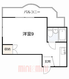 テラス・ローズマリー ワンルームの間取図画像
