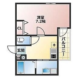 ALEGRIA高速長田 1Kの間取図画像
